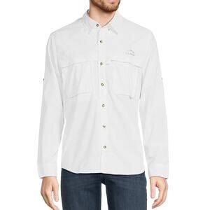 L.L. Bean white long sleeve fishing shirt with UPF 50 protection XL